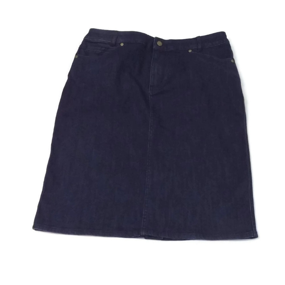 COLDWATER Creek Dark Denim Jean  Skirt Size 10